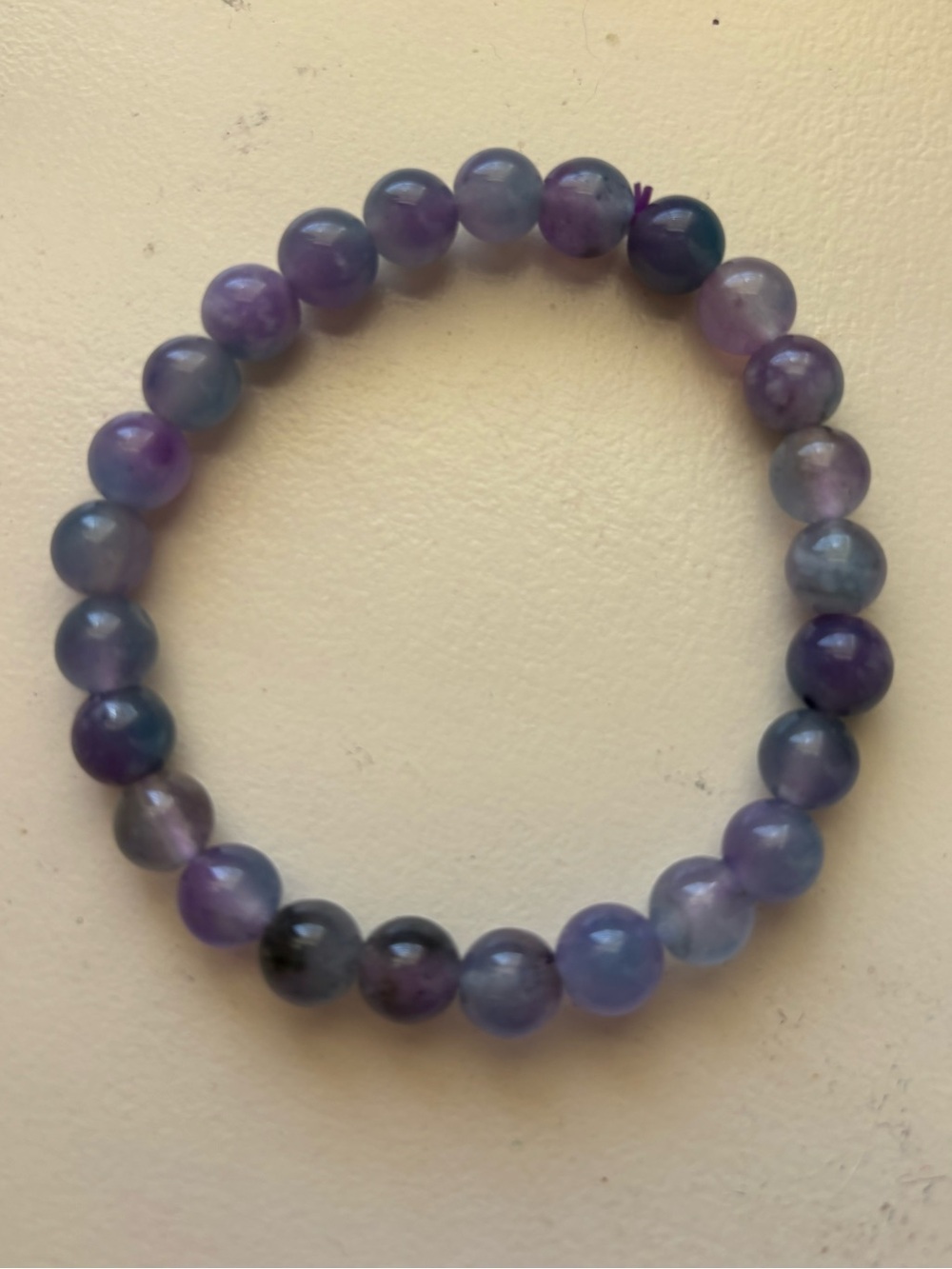 Gorgeous 6mm Tye Dye Colored Agate Crystal Bracelet